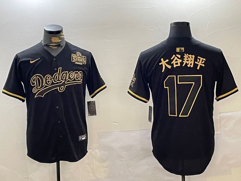 Men Los Angeles Dodgers 17 Ohtani Black Game 2024 Nike MLB Jersey style 102910